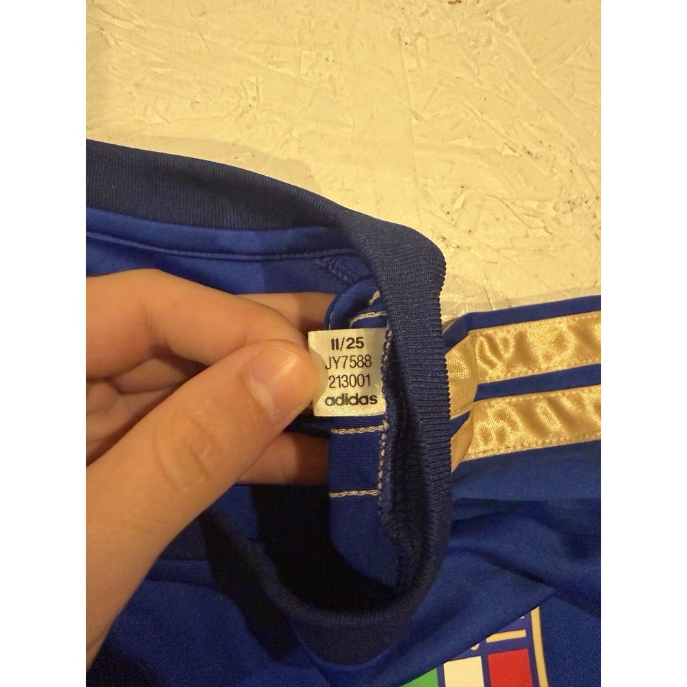Adidas Authentic Italy Futbol Soccer 2025-2026 Jersey Men's XL Slim JY7588 Blue - Picture 9 of 10